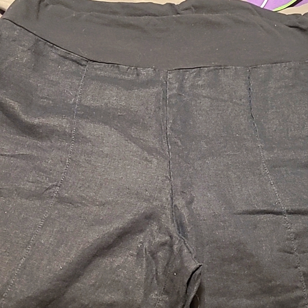 Coldwater Creek Black Linen Pants 14 - Picture 3 of 5